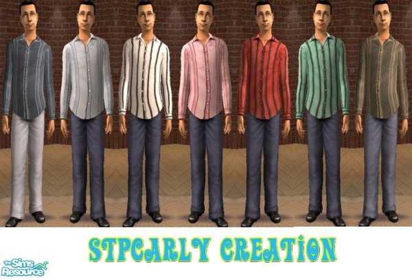 Sims 2 — Striped Collection by STP Carly — That striped shirt collection for the man who likes to let it hang out.