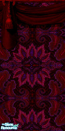 Sims 2 — Frankenstein Swag 3 by Lorah — Part of Frankenstein Swag Purple. Four wall set in red, purple, blue and black. 