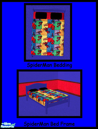 Sims 2 — LED SpiderMan Bed Frame by ladyearthdancer — I did this set for my young nephew who loves SpiderMan..I hope your