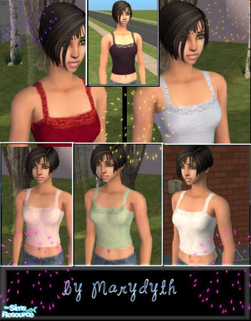 Sims 2 — Lace Tank Set by marydyth — Tank set with lace straps and lace lining above the bust and the back, enjoy! :)