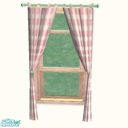 Sims 2 — ChicaShab Pink Curtains by STP Carly — ChicaShab Pink bedroom set with that handpainted look.