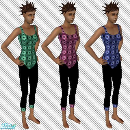 Sims 2 — Leotard Set by alc99999 — A set of athletic wear for adult sims.