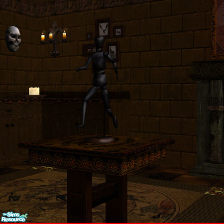 Sims 2 — Obsidian model by arenaria — An model made with deep black obsidian stome, on a platinum base. Part of my