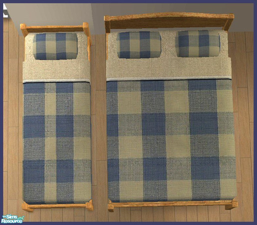 Sims 2 — Blue Checkered Bedding by SSilver — Part of my Checkered Blue Bedroom.