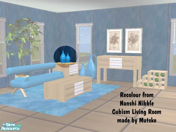 Sims 2 — Vase by Mutske — Recolour from Nanshi Nibble Cubism Living Room. You need the original mesh. The rug is a