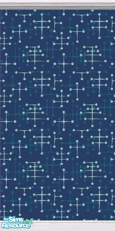 Sims 2 — Eames Wallpaper (Navy) by DJLadyPope — Navy 1950's wallpaper. Pattern by pixeldecor.com