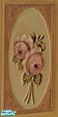 Sims 2 — circle rose wall panel by ead425 — a circle of roses on you light pine panels