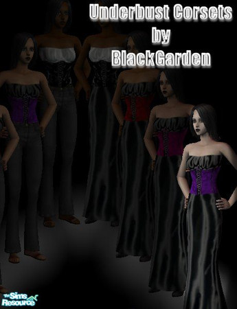 Sims 2 — Underbust Corset Dress - Purple by BlackGarden — A simple underbust corset dress in purple. For young adults