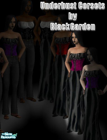 Sims 2 — Underbust Corset Dress - Pink by BlackGarden — A simple underbust corset dress in pink. For young adults ONLY.