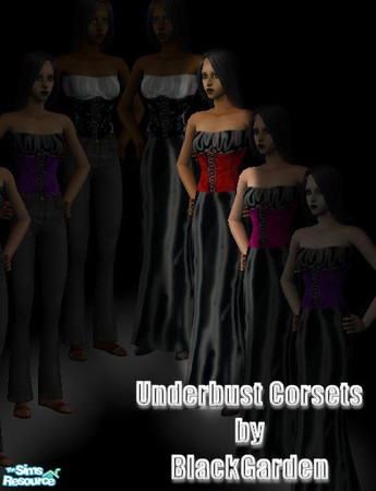 Sims 2 — Underbust Corset Dress - Red by BlackGarden — A simple underbust corset dress in red. For young adults ONLY.