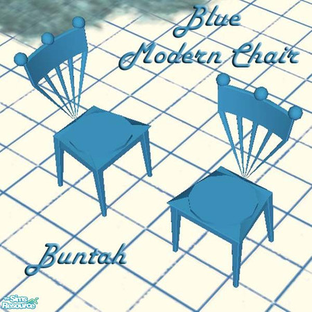 Sims 2 — Modern Blue Chair by buntah — This is the blue modern chair. It requires the white one, which is the base mesh.