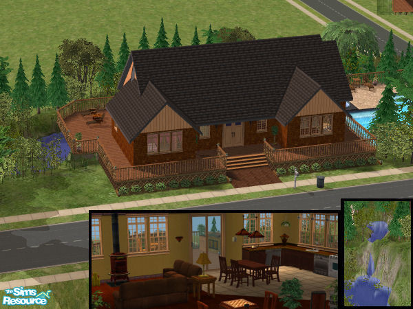 Sims 2 — Ridgewood Cottage by Neptunesuzy — Your sims will love this earthy ranch built on a ridge overlooking a lovely