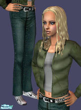Sims 2 — Green Parka Jacket by ChazDesigns — Popular outfit for girls in the UK. Green Parka Jacket with realistic fur