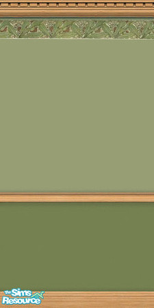 Sims 2 — Garden Room Border by Zillah — Green paint with Mucha border for the garden room.