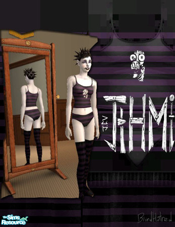 Sims 2 — Squee Undies (purple, with socks) by BlindHatred — "Mommy's ignoring you, honey. Go bother your father.