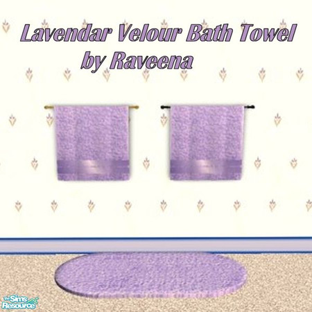 Sims 2 — Lavendar Velour Bath Towel by Raveena — These towels match my Velour bath set that was previously published on