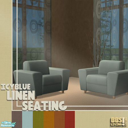 Sims 2 — Linen Seating set, Icy blue armchair by BetterbeSim — Recolor of the Straight Natural armchair. Icy blue linen