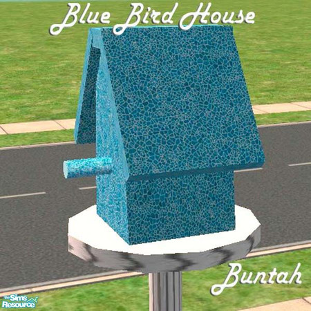 Sims 2 — Blue Bird House by buntah — This is by request. Free-standing birdhouses. This is the blue bird house. In