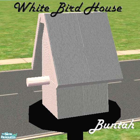 Sims 2 — White Bird House by buntah — This is by request. Free-standing birdhouses. This is the white bird house. In