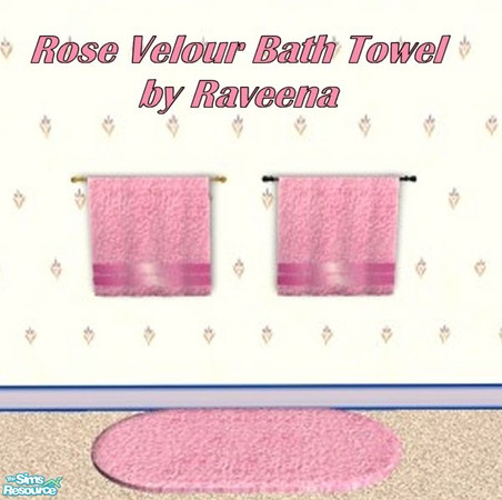Sims 2 — Rose Velour Bath Towel by Raveena — These towels match my Velour bath set that was previously published on TSR.