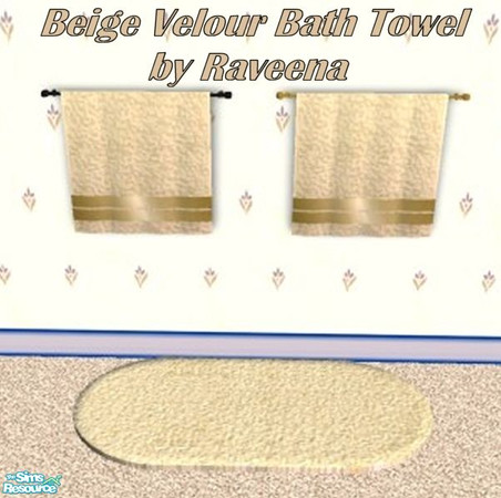 Sims 2 — Beige Velour Bath Towel by Raveena — These towels match my Velour bath set that was previously published on TSR.