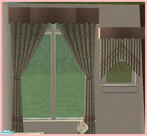 Sims 2 — Shabby Chic Curtains by SSilver — Part of my Shabby Chic Office.