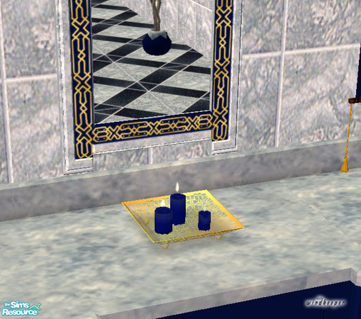 Sims 2 — Asian blue marble candles by TSR Archive — Asian blue marble candles. File includes the base and the candles.