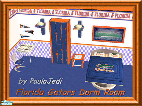 Sims 2 — Florida Gators Dorm Room by paulajedi — Florida Gators Dorm Room - Seminole fans...I'm sorry. LOL!!! Includes: