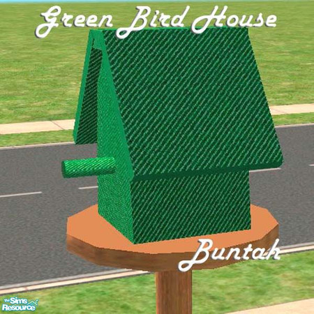 Sims 2 — Green Bird House by buntah — This is by request. Free-standing birdhouses. This is the green bird house. In