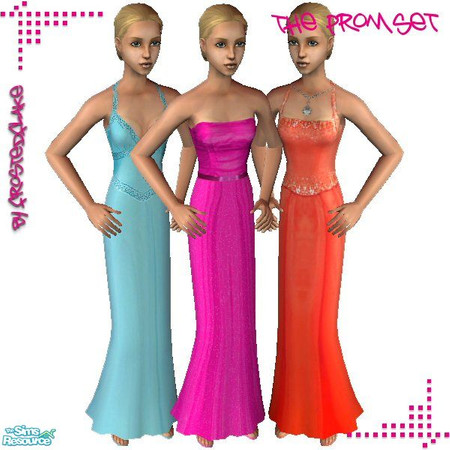 Sims 2 — The Prom Set by FrostedFlake8 — Three formal dresses for Teens to wear to their prom.
