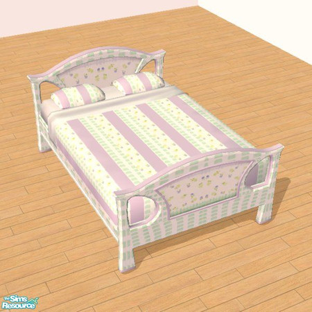 Sims 2 — ChicaShab Mint Bed Frame by STP Carly — ChicaShab bedroom set with that handpainted look.