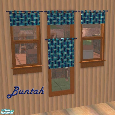 Sims 2 — Comfy Kitchen Curtains and Valance by buntah — This will also show up in your valances section if you have my