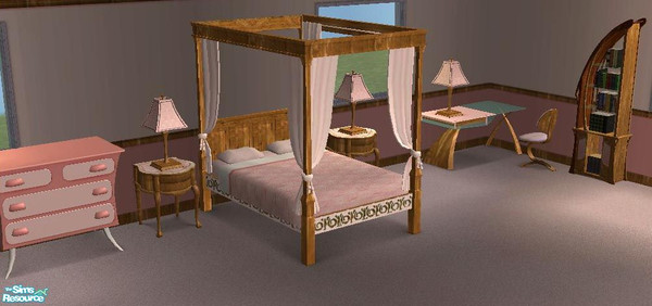 Sims 2 — Girly Pink Bedroom Set by Outpost_Road — A bedroom set in pale pink for girlier girls.