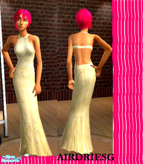 Sims 2 Prom The Sims Resource - Beige Silk Prom Dress