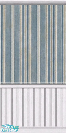 Sims 2 — Blue and Yellow Striped Wallpaper rhc by oldmember_hunny-girl — Blue and Yellow wallpaper with White Moulding.