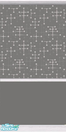 Sims 2 — Eames Wallpaper (Charcoal) by DJLadyPope — Charcoal 1950's wallpaper with dark grey paint. Pattern by
