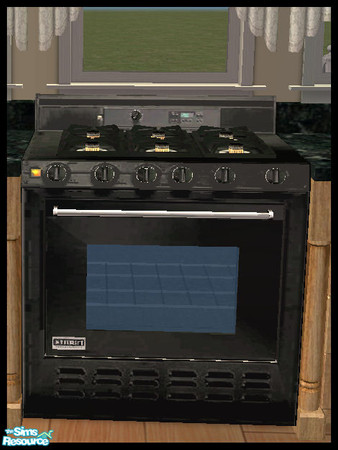 Sims 2 — Black Stove (Expensive) by SSilver — This is a recolor of the expensive stove. Part of my Black Marble and Oak