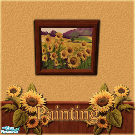 Sims 2 — Sunflower Tuscany Painting2 by sww — hope you like it :) *has both wood and painting* -original painting not by