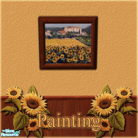 Sims 2 — Sunflower Tuscany Painting 1 by sww — hope you like it :) *has both wood and painting*