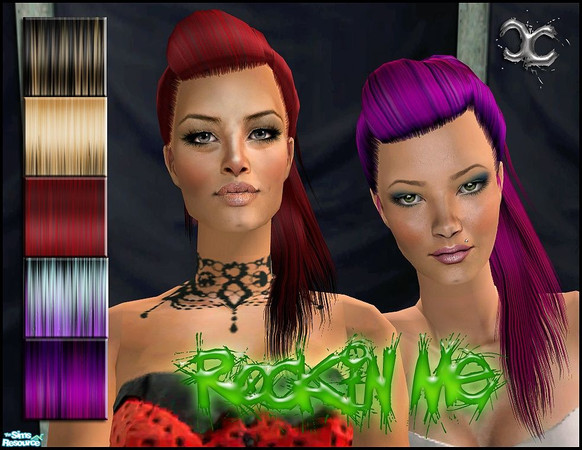 Sims 2 — Rockin\'Me by cippa1982 — 5 hair colours for your ladies! Don\'t forget to download the required free mesh by