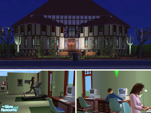 Sims 2 — Starry Night Dorms by chyl — Two stories with 10 bedrooms upstairs and male & female bathrooms. Downstairs