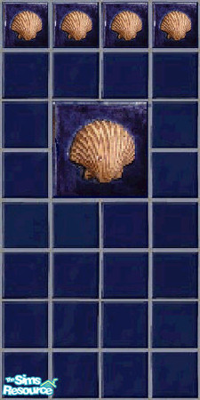 Sims 2 — Blue sea wall 3 by Helena — -