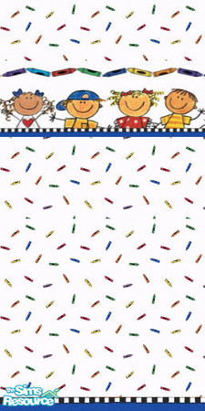Sims 2 — Kids Blue Crayon by STP Carly — Fun walls for kids of all ages!