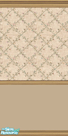 Sims 2 — Floral Set 3 by Girl-from-mars — Beige with Floral Pattern