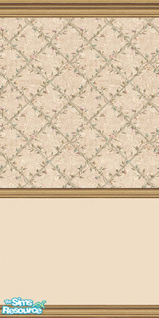 Sims 2 — Floral Set 2 by Girl-from-mars — Cream with floral pattern.