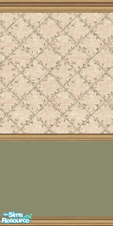 Sims 2 — Floral Set 1 by Girl-from-mars — Green with Floral Pattern