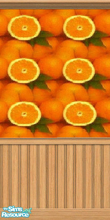 Sims 2 — citrus wall by twistedstar — oranges, oranges, oranges!