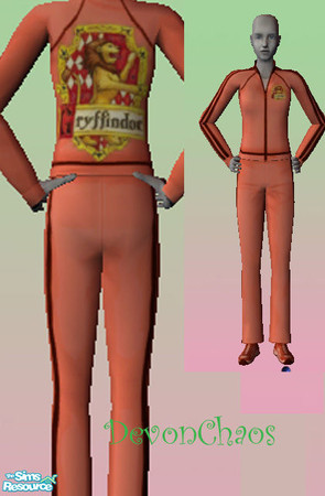Sims 2 — Young Adult Gryffindor Sweats by ghastlychaos — Harry Potter themed sweats for your Young Adult. By DevonChaos.