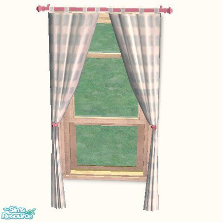 Sims 2 — ChicaShab Blue Curtains by STP Carly — ChicaShab bedroom set for that handpainted look.