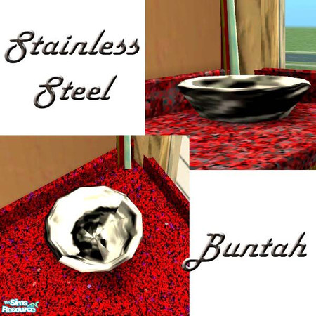 Sims 2 — Stainless Steel Bowl by buntah — This is part of Buntah's Bowls collection and requires the base mesh bowl in